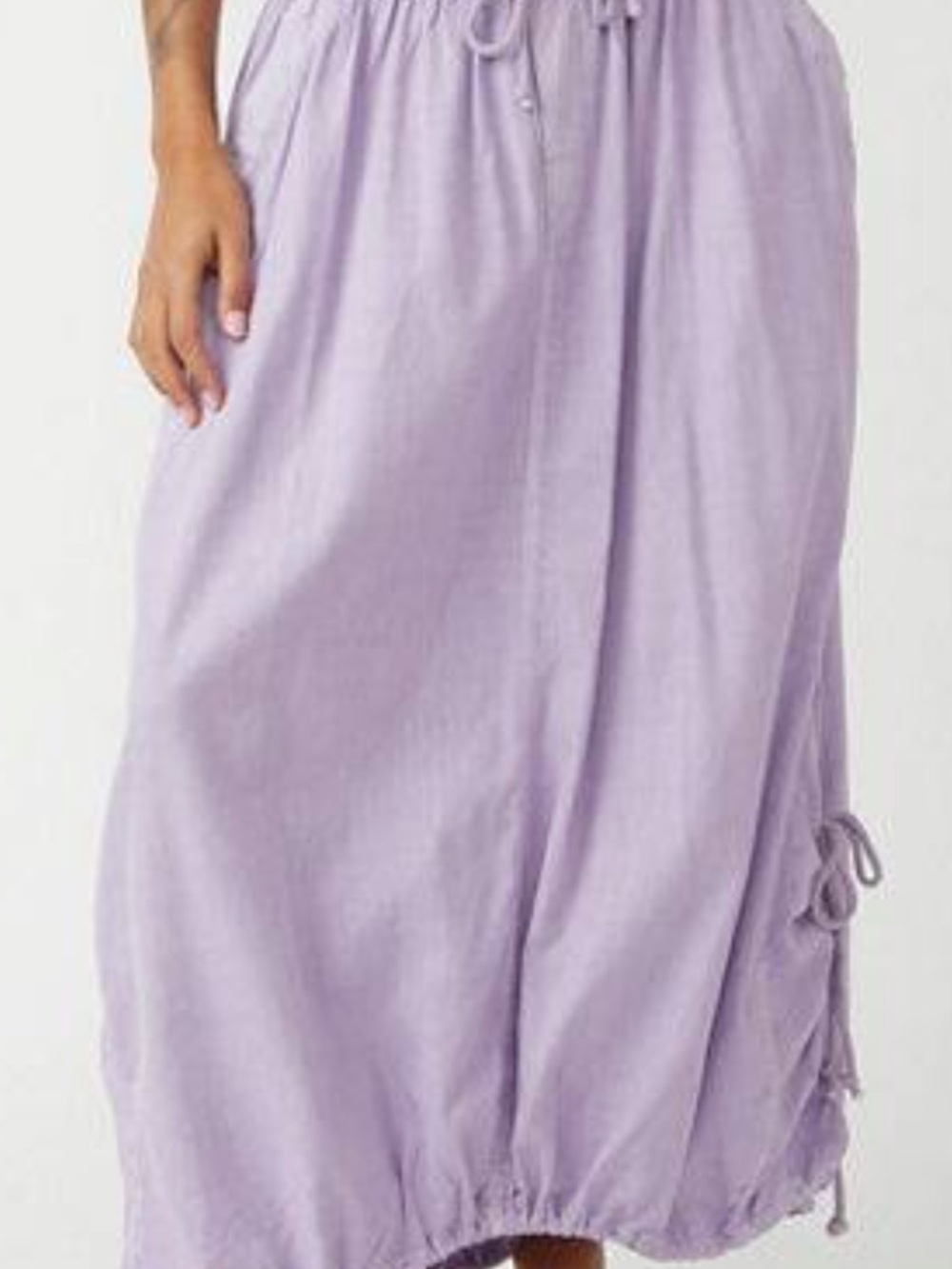 Free People picture perfect Lavender Maxi Skirt with Drawstring Hem